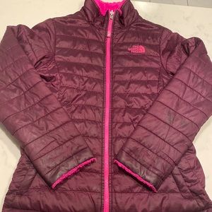 Dark Pink Fur Reverse-able Puffer Coat